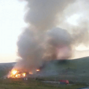 Incendiu puternic la groapa de gunoi Glina